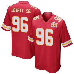 Men's Fabien Lovett Sr. Kansas City Chiefs No.96 Game Team Color Super Bowl LIX Jersey - Red