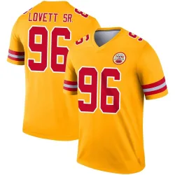 Men's Fabien Lovett Sr. Kansas City Chiefs No.96 Legend Inverted Jersey - Gold