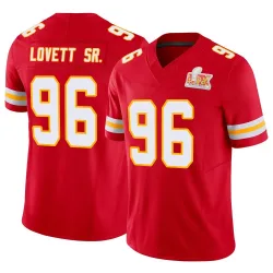 Men's Fabien Lovett Sr. Kansas City Chiefs No.96 Limited Vapor F.U.S.E. Super Bowl LIX Jersey - Red