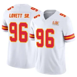 Men's Fabien Lovett Sr. Kansas City Chiefs No.96 Limited Vapor F.U.S.E. Super Bowl LIX Jersey - White
