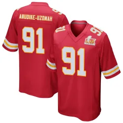 Men's Felix Anudike-Uzomah Kansas City Chiefs No.91 Game Team Color Super Bowl LIX Jersey - Red
