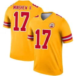 Men's Gardner Minshew Kansas City Chiefs No.17 Legend Inverted Jersey - Gold