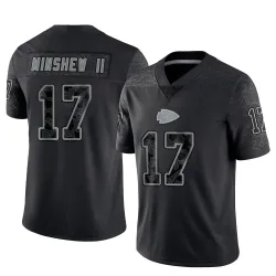 Men's Gardner Minshew Kansas City Chiefs No.17 Limited Reflective Jersey - Black