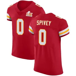 Men's Geor'Quarius Spivey Kansas City Chiefs No.0 Elite Team Color Vapor Untouchable Super Bowl LIX Jersey - Red