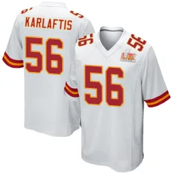 Men's George Karlaftis Kansas City Chiefs No.56 Game Super Bowl LIX Jersey - White