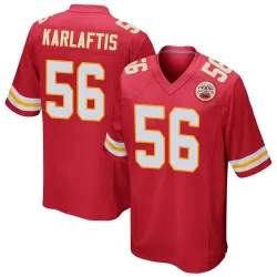 Men's George Karlaftis Kansas City Chiefs No.56 Game Team Color Jersey - Red