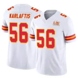 Men's George Karlaftis Kansas City Chiefs No.56 Limited Vapor F.U.S.E. Super Bowl LIX Jersey - White