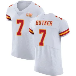 Men's Harrison Butker Kansas City Chiefs No.7 Elite Vapor Untouchable Super Bowl LIX Jersey - White