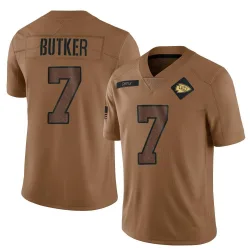 Men's Harrison Butker Kansas City Chiefs No.7 Limited 2023 Salute To Service Jersey - Brown