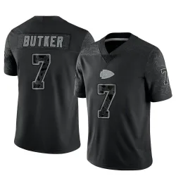 Men's Harrison Butker Kansas City Chiefs No.7 Limited Reflective Jersey - Black
