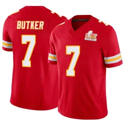 Men's Harrison Butker Kansas City Chiefs No.7 Limited Vapor F.U.S.E. Super Bowl LIX Jersey - Red