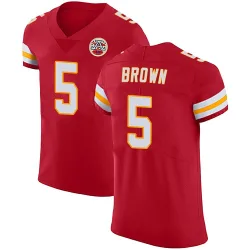 Men's Hollywood Brown Kansas City Chiefs No.5 Elite Team Color Vapor Untouchable Jersey - Red
