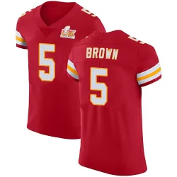 Men's Hollywood Brown Kansas City Chiefs No.5 Elite Team Color Vapor Untouchable Super Bowl LIX Jersey - Red
