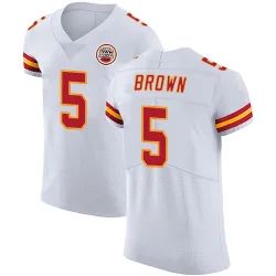 Men's Hollywood Brown Kansas City Chiefs No.5 Elite Vapor Untouchable Jersey - White