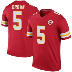 Men's Hollywood Brown Kansas City Chiefs No.5 Legend Color Rush Jersey - Red