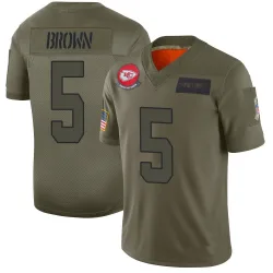 Men's Hollywood Brown Kansas City Chiefs No.5 Limited 2019 Salute to Service Jersey - Camo