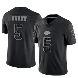 Men's Hollywood Brown Kansas City Chiefs No.5 Limited Reflective Jersey - Black