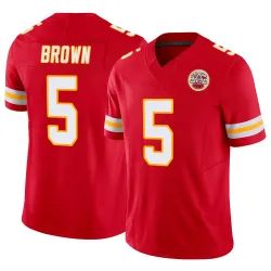 Men's Hollywood Brown Kansas City Chiefs No.5 Limited Vapor F.U.S.E. Jersey - Red