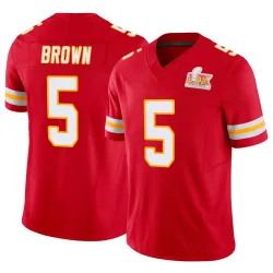 Men's Hollywood Brown Kansas City Chiefs No.5 Limited Vapor F.U.S.E. Super Bowl LIX Jersey - Red