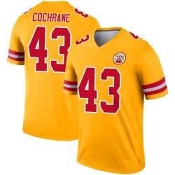 Men's Jack Cochrane Kansas City Chiefs No.43 Legend Inverted Jersey - Gold