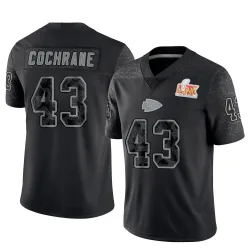 Men's Jack Cochrane Kansas City Chiefs No.43 Limited Reflective Super Bowl LIX Jersey - Black