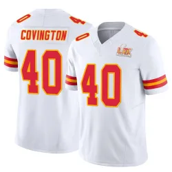 Men's Jacobe Covington Kansas City Chiefs No.40 Limited Vapor F.U.S.E. Super Bowl LIX Jersey - White