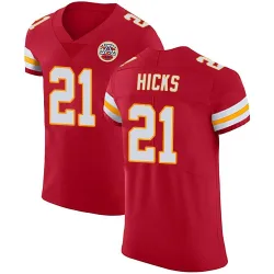 Men's Jaden Hicks Kansas City Chiefs No.21 Elite Team Color Vapor Untouchable Jersey - Red