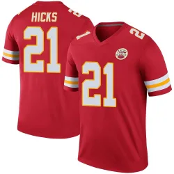 Men's Jaden Hicks Kansas City Chiefs No.21 Legend Color Rush Jersey - Red
