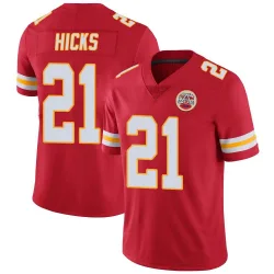 Men's Jaden Hicks Kansas City Chiefs No.21 Limited Team Color Vapor Untouchable Jersey - Red