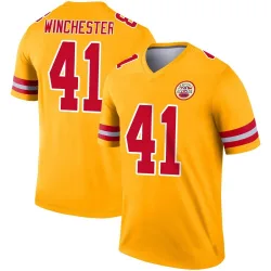 Men's James Winchester Kansas City Chiefs No.41 Legend Inverted Jersey - Gold