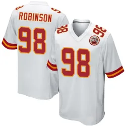 Men's Janarius Robinson Kansas City Chiefs No.98 Game Jersey - White
