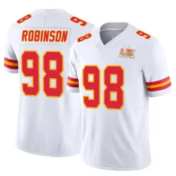 Men's Janarius Robinson Kansas City Chiefs No.98 Limited Vapor F.U.S.E. Super Bowl LIX Jersey - White