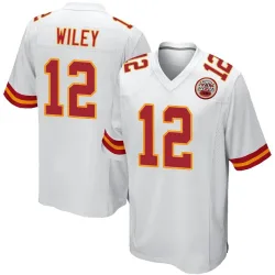Men's Jared Wiley Kansas City Chiefs No.12 Game Jersey - White