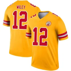 Men's Jared Wiley Kansas City Chiefs No.12 Legend Inverted Jersey - Gold