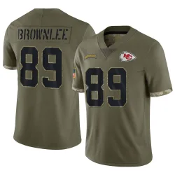 Men's Jason Brownlee Kansas City Chiefs No.89 Limited 2022 Salute To Service Jersey - Olive