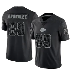 Men's Jason Brownlee Kansas City Chiefs No.89 Limited Reflective Jersey - Black