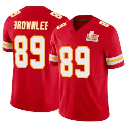 Men's Jason Brownlee Kansas City Chiefs No.89 Limited Vapor F.U.S.E. Super Bowl LIX Jersey - Red