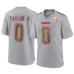 Men's Jason Taylor II Kansas City Chiefs No.0 Game Atmosphere Fashion Super Bowl LIX Jersey - Gray