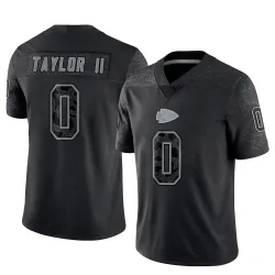 Men's Jason Taylor II Kansas City Chiefs No.0 Limited Reflective Jersey - Black
