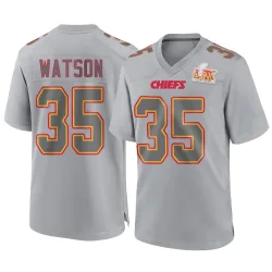 Men's Jaylen Watson Kansas City Chiefs No.35 Game Atmosphere Fashion Super Bowl LIX Jersey - Gray