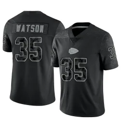 Men's Jaylen Watson Kansas City Chiefs No.35 Limited Reflective Jersey - Black