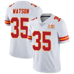 Men's Jaylen Watson Kansas City Chiefs No.35 Limited Vapor Untouchable Super Bowl LIX Jersey - White