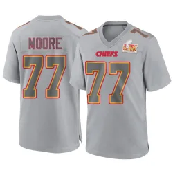 Men's Jaylon Moore Kansas City Chiefs No.77 Game Atmosphere Fashion Super Bowl LIX Jersey - Gray