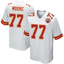 Men's Jaylon Moore Kansas City Chiefs No.77 Game Jersey - White