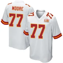 Men's Jaylon Moore Kansas City Chiefs No.77 Game Super Bowl LIX Jersey - White