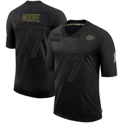 Men's Jaylon Moore Kansas City Chiefs No.77 Limited 2020 Salute To Service Jersey - Black