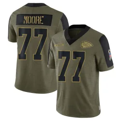 Men's Jaylon Moore Kansas City Chiefs No.77 Limited 2021 Salute To Service Jersey - Olive