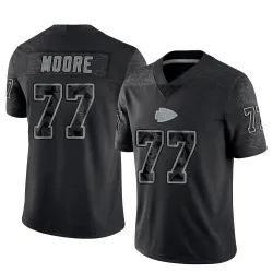 Men's Jaylon Moore Kansas City Chiefs No.77 Limited Reflective Jersey - Black