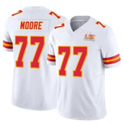 Men's Jaylon Moore Kansas City Chiefs No.77 Limited Vapor F.U.S.E. Super Bowl LIX Jersey - White