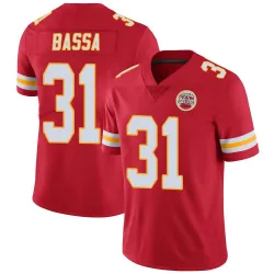 Men's Jeffrey Bassa Kansas City Chiefs No.31 Limited Team Color Vapor Untouchable Jersey - Red
